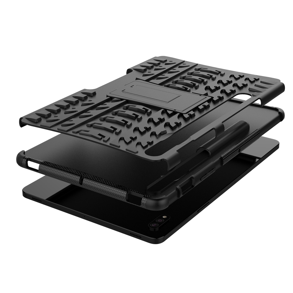 Protectores para Tablet  para Samsung  Galaxy Tab S7 (Sm-T870) funda reforzada con soporte Negro